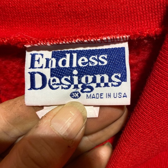 Vintage Endless Designs Sz 3X Embroidered Turtleneck Sweatshirt Merry Christmas - Picture 3 of 6